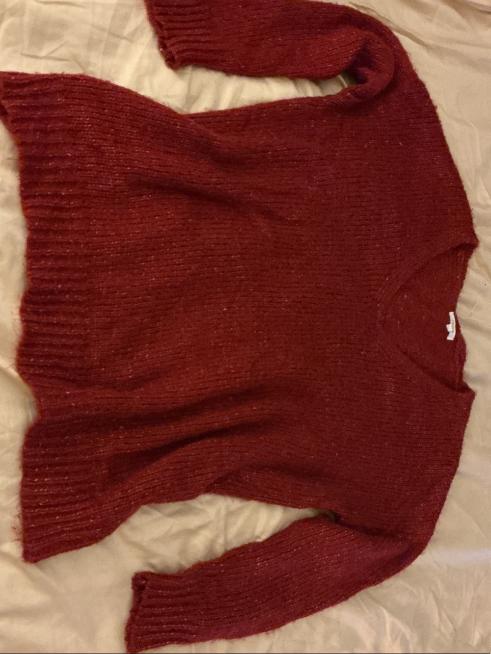 Maurices Women's V-Neck Sweater in Deep Red